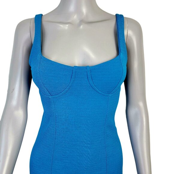 Zara Bodycon Mini Dress Women Small Blue Sleeveless Party Club Formal Summer 4 6 - Picture 2 of 12